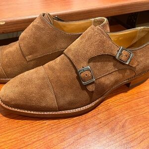 Tan suede double monk, size 9 (EU42)